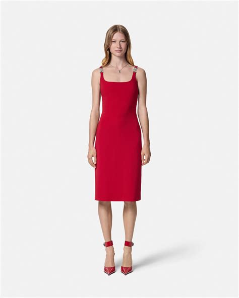 Cady Fitted Midi Dress Red 